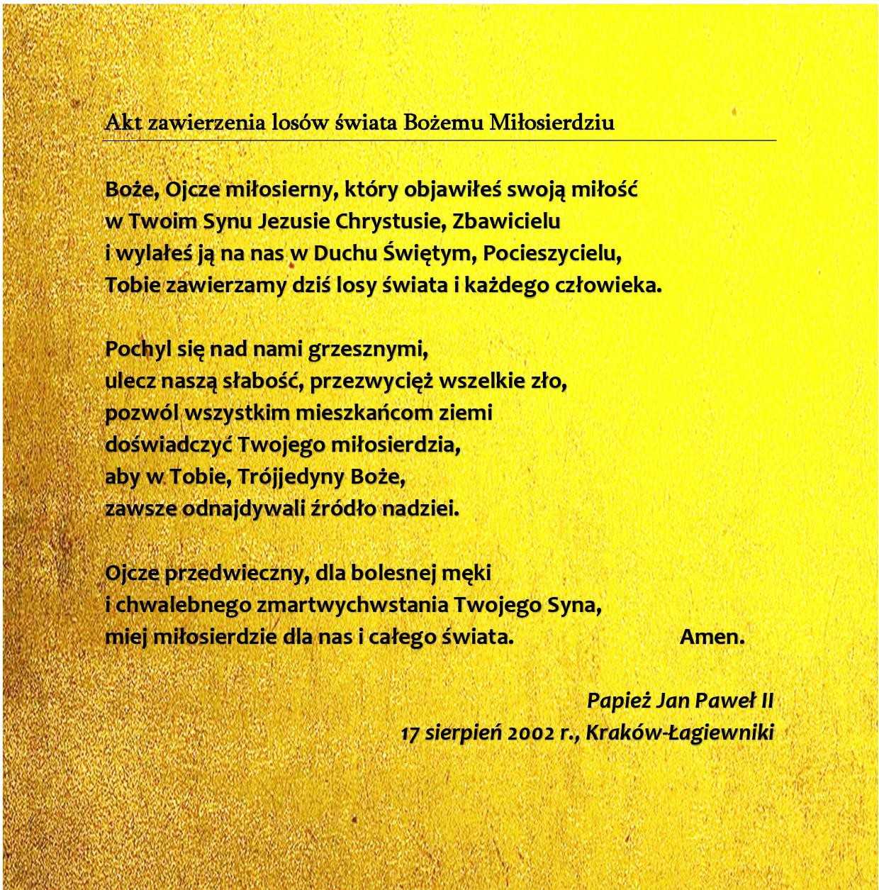 2. NIEDZIELA WIELKANOCY, CZYLI MIŁOSIERDZIA BOŻEGO